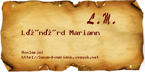 Lénárd Mariann névjegykártya