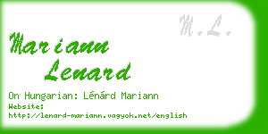 mariann lenard business card